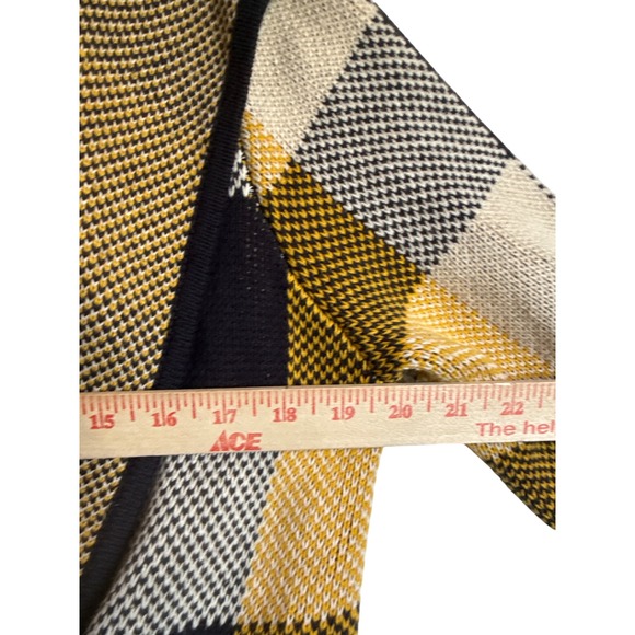 Cabi Sz S Hooded Cardigan Checked Longline Toggle Closure Knit‎ Sweater Women - Picture 12 of 12